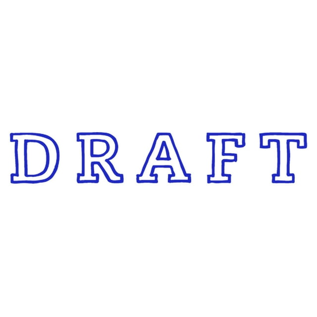 Printtoo Draft Self Inking Rubber Stamp Pre-Inked Office Stamp- Home Office Business Stationery, Blue- 42 x 9 mm