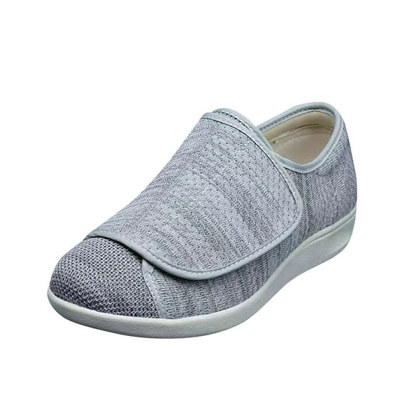 XIMIN Women's Wide Width Edema Shoes with Fully Adjustable Closures Easy On/Off, Air Cushion Walking Sneakers for Elderly Swollen Feet Outdoor