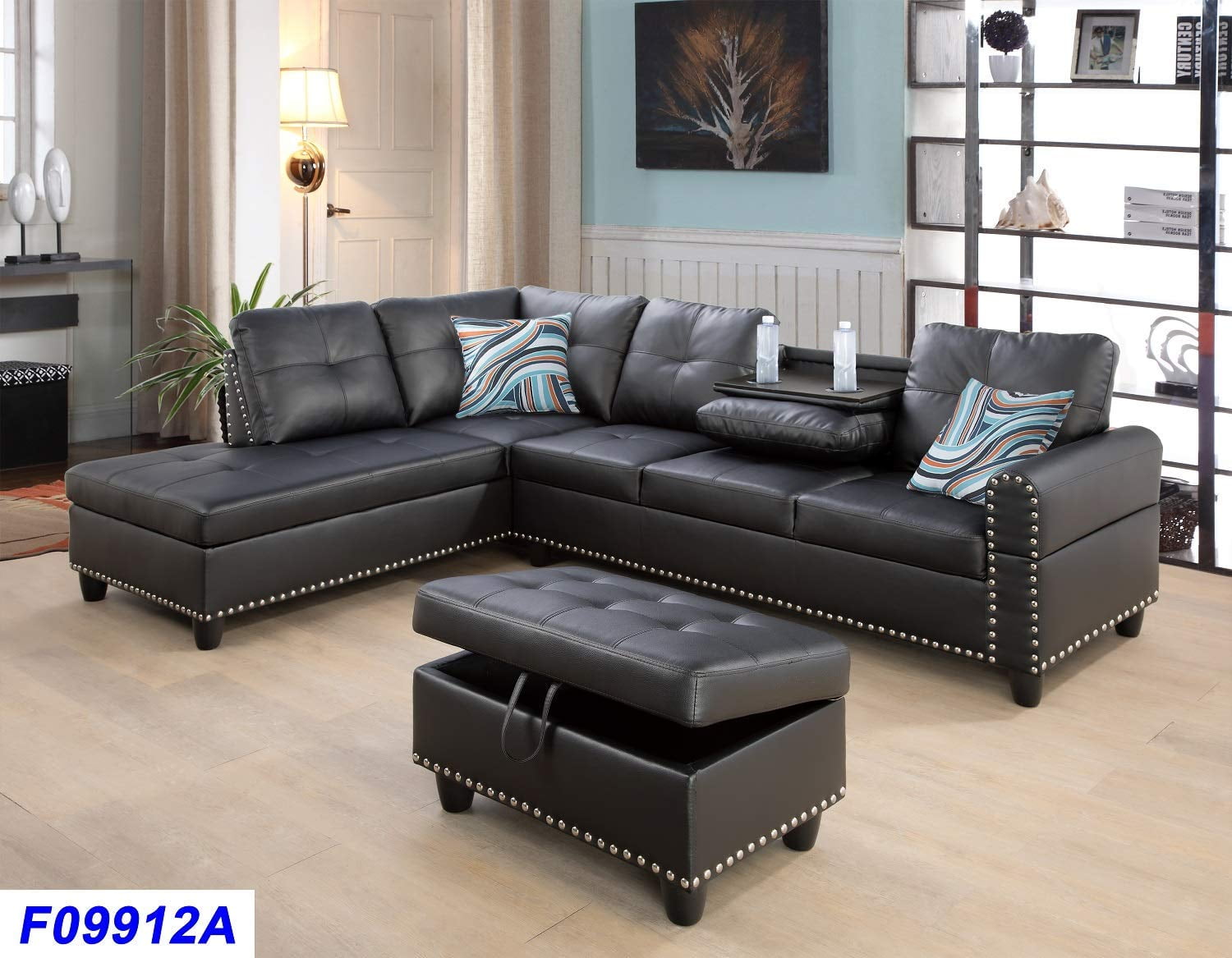Ponliving Furniture San Marcos Sectional with Ottoman Ponliving