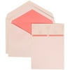 JAM Wedding Invitation Set, Large, 5 1/2 x 7 3/4, Pink Card with Pink Lined Envelope and Pink and Ivory Band Set, 50/pack