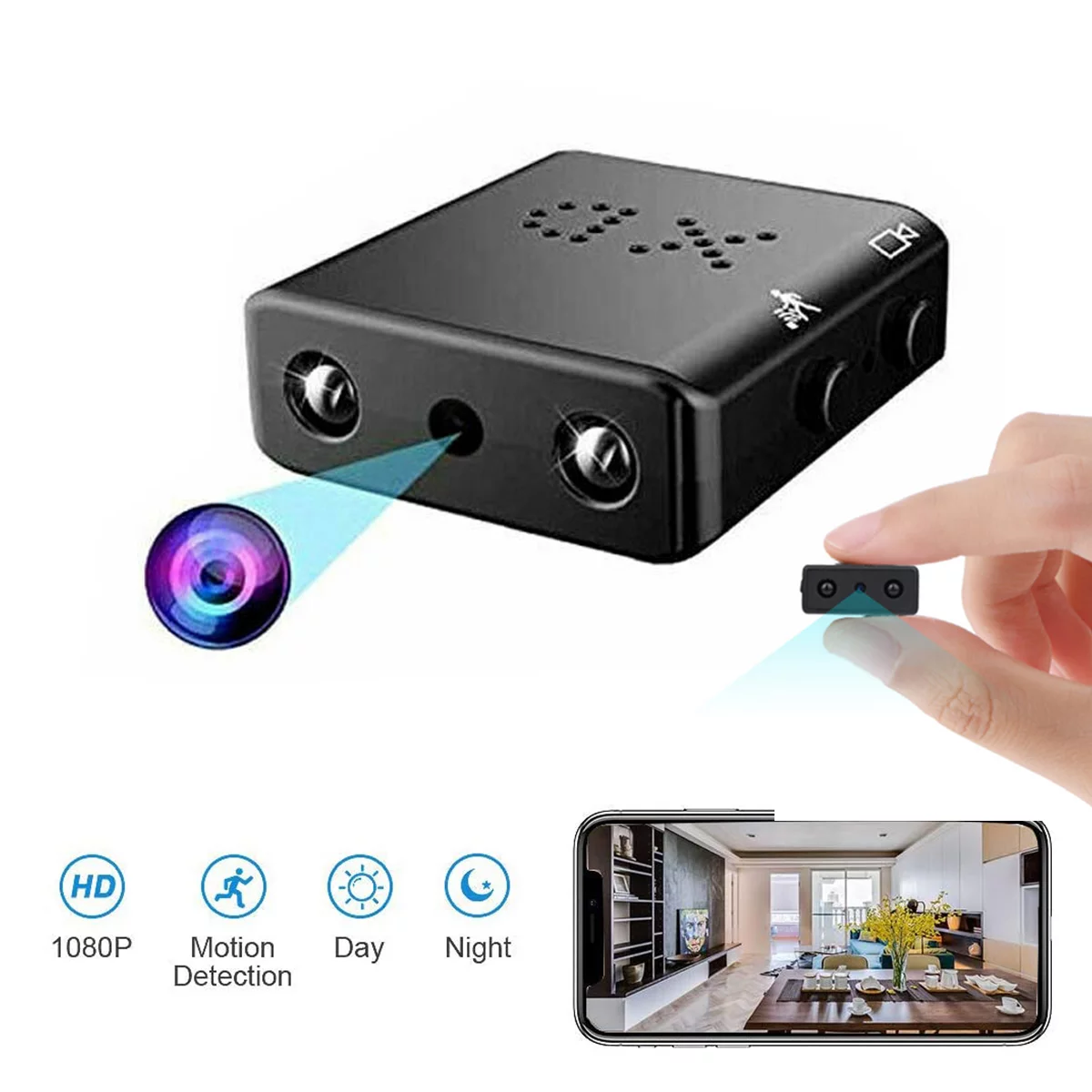 ALUED New HD 1080P Mini Hidden Spy Camera Security Motion Detection
