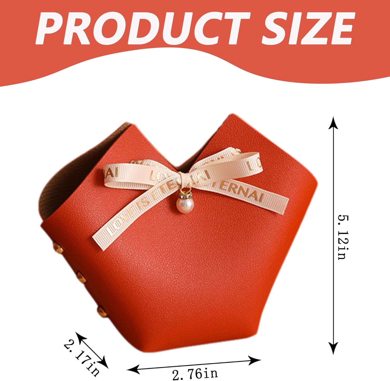 10 Pack Leather Bowknot Gift Boxes: Party Favor Bag Candy Gift Party Favor Boxes, Mini Gift Bags with Handles, Reusable Gift Bag for Baby Showers Wedding Christmas Party Valentines's Day (Orange)