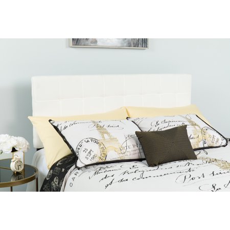 Flash Furniture Bedford Tufted Upholstered Headboard, King, White