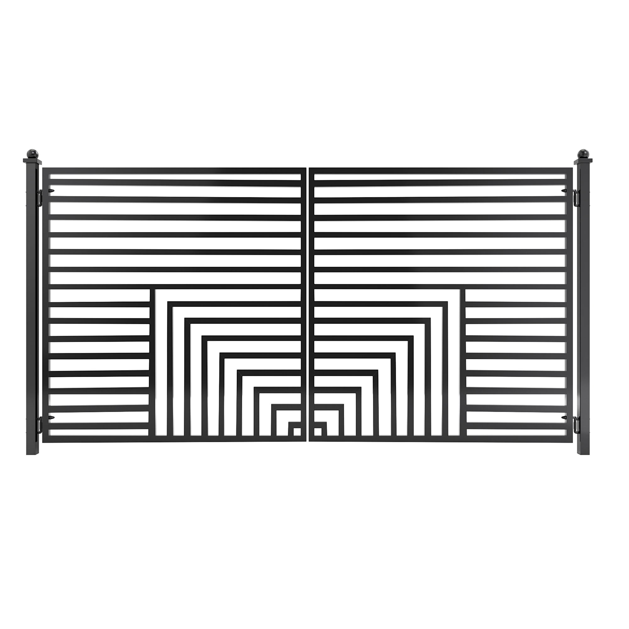 ALEKO Garden Yard Florence Style Dual Swing Steel Driveway Gate 12 ft Black