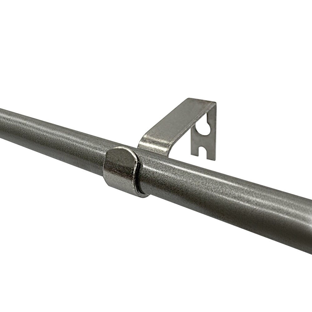 Lumi 5/8" Single Curtain Rod Set Silver/Grey/Black-Flat Square finials 48"-84" - Dark Grey