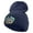 Navy, variant on Mardi Gras Masks Logo Embroidered 12 Inch Long Knitted Beanie - Black OSFM