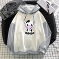 thumbnail image 2 of IROINNID Women's Long Sleeve Sweatshirt Round Neck Mid-Length Print Leisure Short Tops Pullover Sweatshirts, Gray, 2 of 4