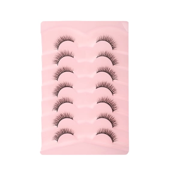 Unique Bargains 7 Pairs 3D False Eyelashes for Wedding Event Black