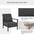 thumbnail image 5 of Coewske 2PCS Gray Fabric Modern Accent Chair Upholstered Armchair w/ Pillow Wood Frame, 5 of 7