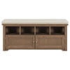 Kadyn Rustic Style Two-Door Storage Bench, Shoe Entryway Bench with Linen Upholstered Top Cushion, Pine Organizer Footrest Bench Ottoman for Entryway, Brown Kadyn Rustic Style Two-Door Storage Bench, Shoe Entryway Bench with Linen Upholstered Top Cushion, Pine Organizer Footrest Bench Ottoman for Entryway, Brown