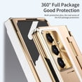 thumbnail image 4 of Decase for Samsung Galaxy Z Fold 6 Case with Hinge Protection, Ultra Thin Built-in Screen Protector Kickstand Back Cover,Wireless Charger Compatible,Rugged Protection Slim Z Fold 6 Case,White+Gold, 4 of 7