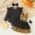 thumbnail image 2 of Zshosam First Birthday Girl Outfit Newborn Baby Girl Clothes Ruffle Romper Suspender Skirt Set Overall Dress Cute Fall Winter Outfit Size 0 3 Months,(Black 0-3 Months), 2 of 9