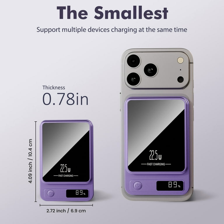 chicarygo Wireless Power Bank, 10000mAh, Magnetic Fast Charging