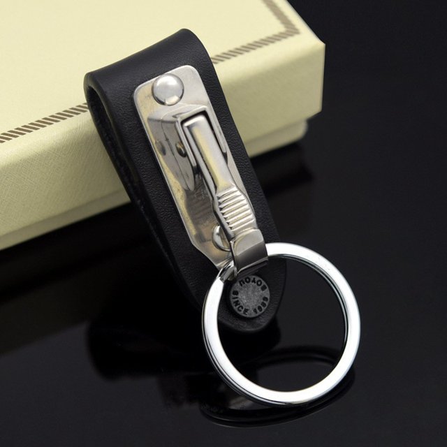 Llavero con cinturón de negocios para hombre, llavero de piel de vaca, llavero con colgante de coche para hombre y mujer B906