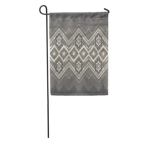 SIDONKU Brocade Floral Fringe Border Knitted Woven Macrame in Boho Silk Garden Flag Decorative Flag House Banner 12x18 inch