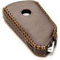 thumbnail image 5 of Vitodeco Genuine Leather Smart Key Fob Case Compatible with Volkswagen MK8 Golf GTI, ID4, Atlas (4-Button, Brown), 5 of 6