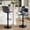 Blue, variant on Unikome Bar Stools Set of 2, Adjustable Swivel Counter Height Barstools, Faux Leather Upholstered Stools with Pet Tail-Inspired Hollow Back for Kitchen Island, Yellow