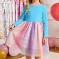 thumbnail image 2 of RUTAYY Children Girls Dress Long Sleeve Round Neck Colorful Casual Soft Comfortable Daily Wear Vibrant Holiday Dresses, 2 of 4