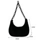 thumbnail image 3 of Retro Mujeres Felpa Hobos Underarm Bag Otoño Acrílico Cadena Bolsos (Negro), 3 of 5