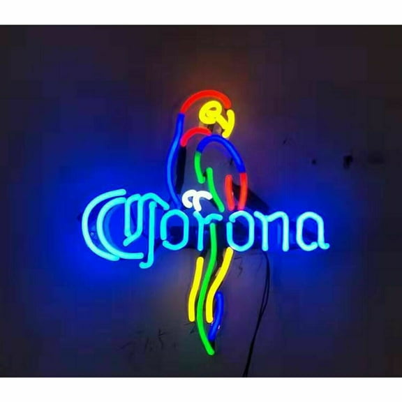 Queen Sense 17" Coronas Parrot Neon Sign Acrylic Man Cave Handmade Neon Light 117CPA2