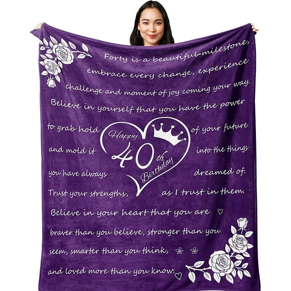 Cadeaux d'Anniversaire 40 Ans Idées Femmes/hommes/femmes, Cadeaux d'Anniversaire 40 Ans pour Femmes, Cadeaux pour Femme 40 Ans Couverture 60x50