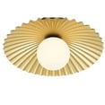thumbnail image 5 of Franklin Iron Works Rosa 11 1/2" Mid Century Modern Semi Flush-Mount Ceiling Light Fixture Kitchen LED Matte Black and Gold Finish, 5 of 9