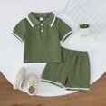thumbnail image 2 of Baby Boy's Clothing Toddler Boy Clothes Set Kids Summer Cotton Button Short-sleeved Casual 6M 12M 18M 24M 3T 4T Tank Tops And Shorts With Pockets Outfits Suit 2PCS, 2 of 7