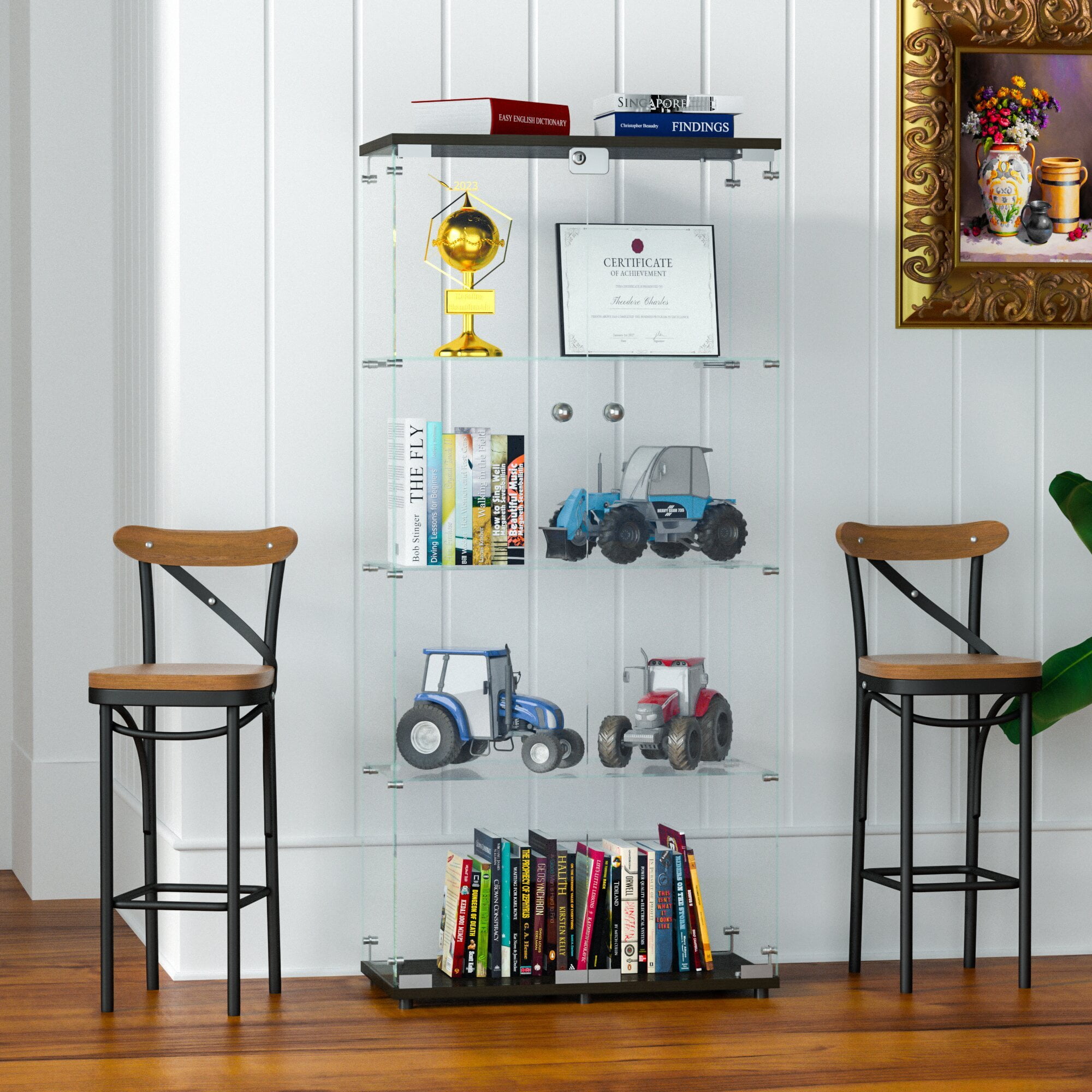 Amazon.com: Vdomus Glass Bathroom Shelf with Hand Towel Bar