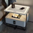 thumbnail image 3 of All Solid Wood Luxury Smart Nightstands Simple Modern Bedside Cabinet Rock Panel Wireless Charging Password Lock Furniture WKNS My Lux Decor Round, 3 of 26