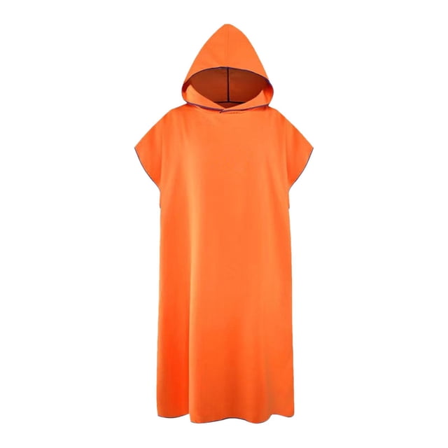 Poncho de microfibra para surf, con capucha, toalla de playa con capucha, toalla de natación para piscina Naranja