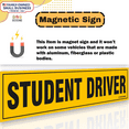 thumbnail image 4 of Student Driver Magnet Sticker for Car, Large 12"x3" Reflective Safety Sign, 2-Pack, 4 of 10