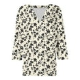 thumbnail image 5 of cocolona Womens 2025 Dressy Casual Blouses Fall 3/4 Sleeve V Neck Tops Lightweight Comfy Loose Shirts Trendy Floral Print T-shirts, 5 of 7