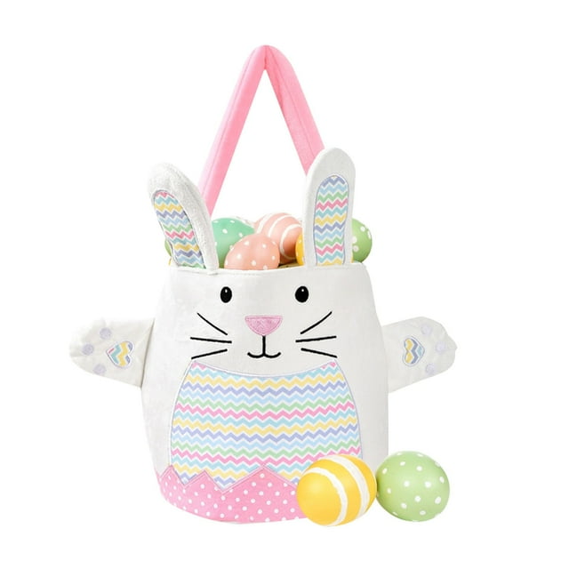 Bovemsi Clearance Basket Empty Bunny Cute Basket With Handles Eggs Basket Perfect for Candy Egg Small Gift Basket With Decorative Rabbit Pattern