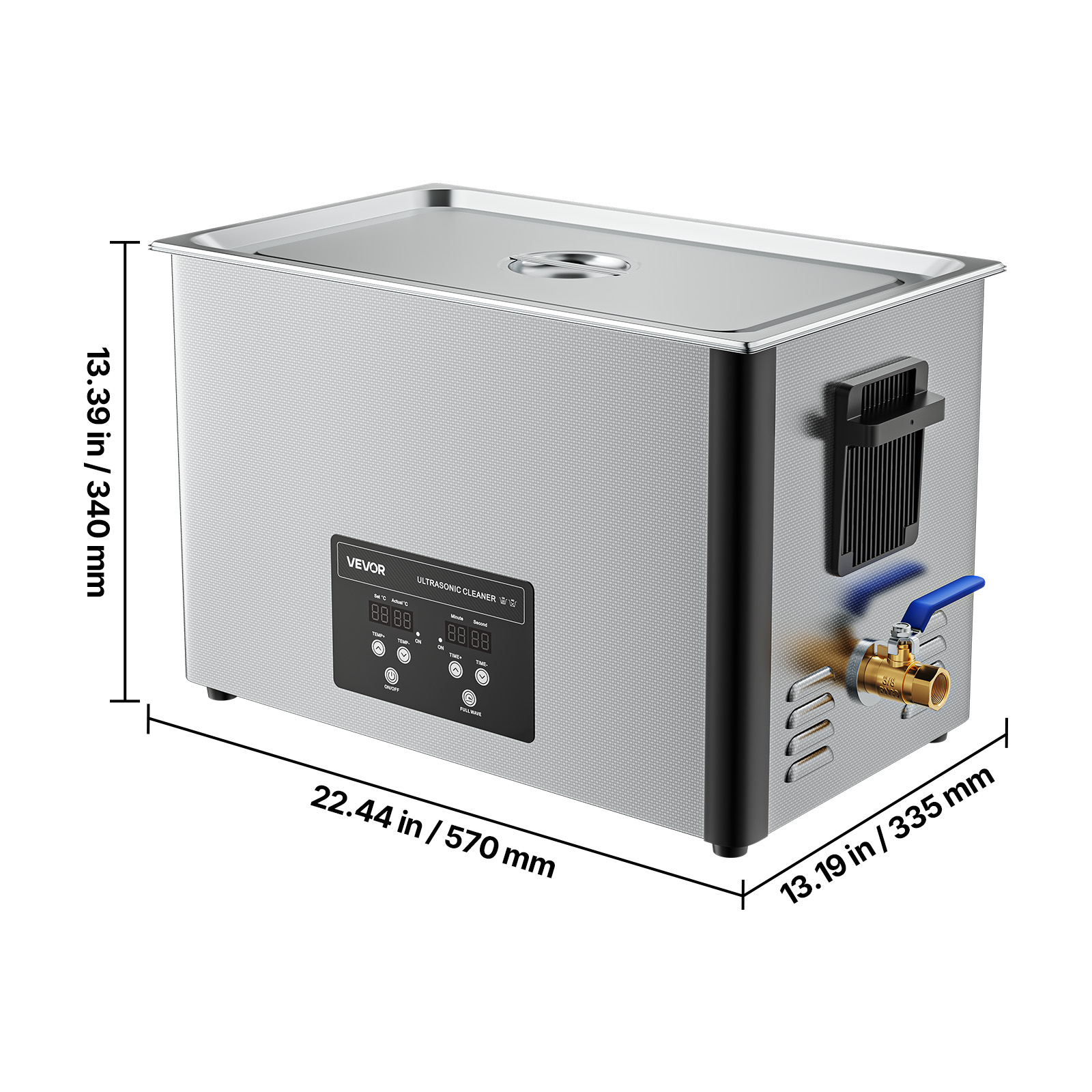 VEVOR 30L Ultrasonic Cleaner, Professional Ultrasonic Cleaner Machine with Cleaning Basket & Digital Display,480W Stainless Steel 40kHz Industrial Cleaning Machine for Parts,Carburetors,Instruments