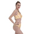 thumbnail image 6 of High Waisted Bikini Sets For Women, Orange Flowers Paisley Swimsuits Tummy Control, Two Pieces Bathing Suit, 6 of 8