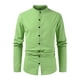 thumbnail image 1 of Blusa y camisa de manga larga con cuello alto para hombre, color liso, informal, con cuello alto, bolsillo, botones, camisa de manga larga, blusa para hombre, 1 of 6