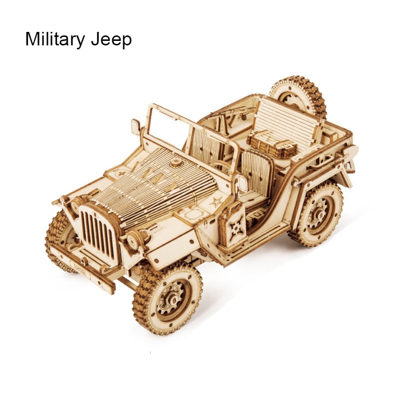 ROKR 3D Puzzle Laser Cut Wooden Model Construction Toy DIY Mechanical Car Crafts 