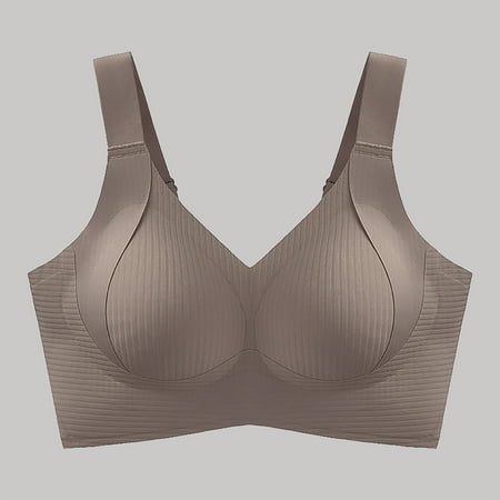 ZHENHONG Underwear Women s Wide Straps without Ring Gathered To Collect Side Breasts Large Size Tank Top Non Marking Bra Wireless Bras for Women