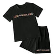 thumbnail image 4 of newwalpole Girl's 2 Piece Outfits Cherry Bow Graphic Tee Shirt and Shorts Set Cute Summer Outfits Black for Size 5-6 Years, 4 of 4