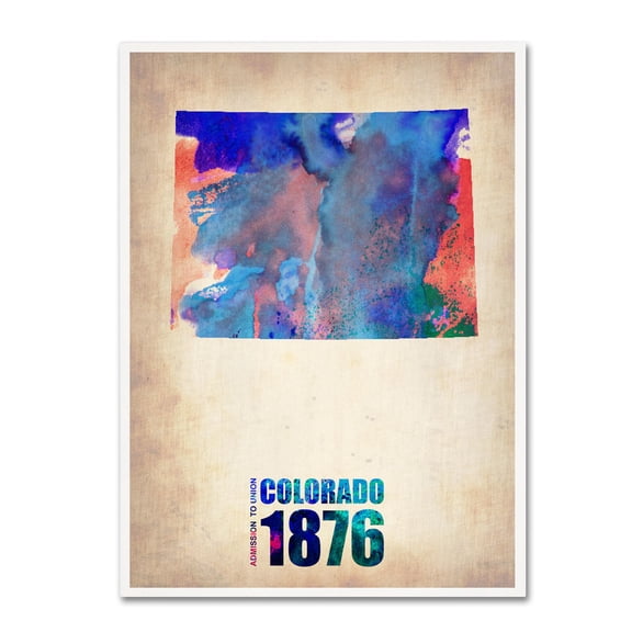 "Colorado Watercolor Map" Canvas Art by Naxart