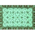 thumbnail image 1 of Ahgly Company Machine Washable Indoor Rectangle Oriental Turquoise Blue Traditional Area Rugs, 5' x 7', 1 of 4