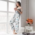 thumbnail image 5 of Bixox Women's Winter Art Blue and Black Moose Patterned Pajama Pants Loungewear, 5 of 5