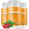 thumbnail image 1 of Berberine HCL Supplement Complex 1200mg Formula for Gastrointestinal Function, Glucose Support, Blood Sugar Support, Insulin Level Support, Cardiovascular Support & Immune Aid - 180 Capsules - 3 Pack, 1 of 8