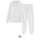 thumbnail image 5 of Sonducket El chándal con capucha de los deportes del poliéster para las mujeres cómodas y elegantes suda las sudaderas con capucha del conjuntos de ropa blanco+XL, 5 of 6