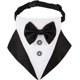 thumbnail image 1 of Pañuelo formal para perro estilo esmoquin, pañuelo para perro para bodas, collar para perro con pajarita y corbata, diseños ajustables, pajarita negra para perro, bufanda ajustable (negra), 1 of 5