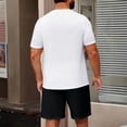thumbnail image 3 of Men's Casual Tracksuit Set 2 Piece Fashion T Shirt and Shorts Summer Oversized Lightweight Jogging Outfit White 3XL, 3 of 3