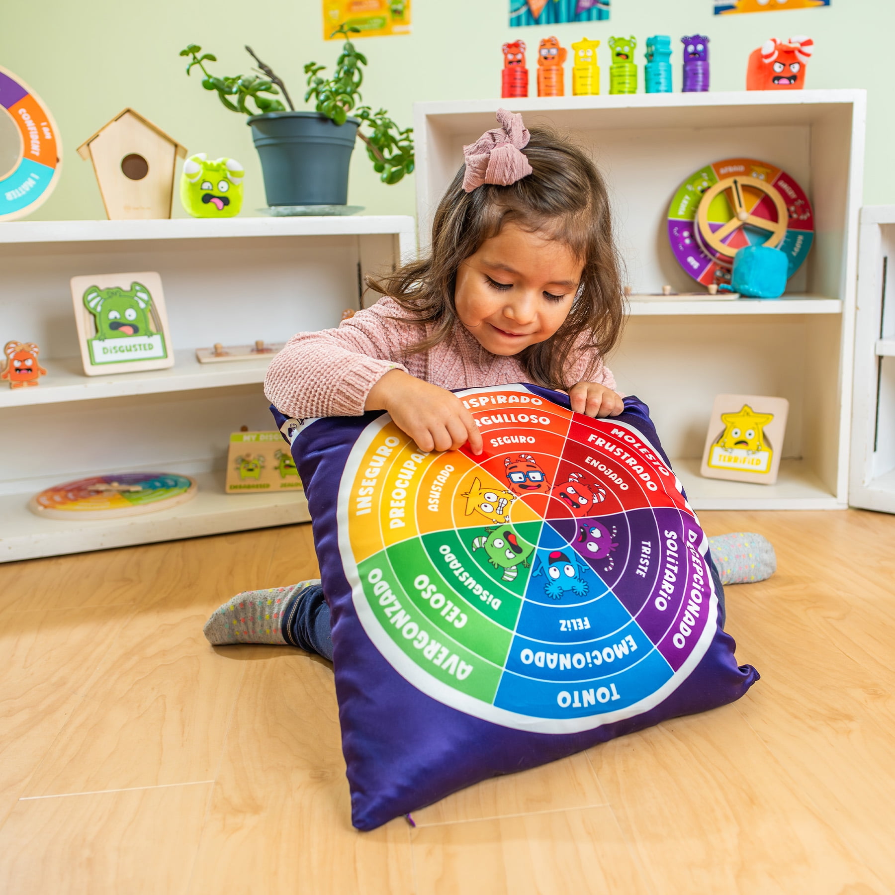 Open the Joy Weighted Emotions Wheel Pillow, Bilingual English & Spanish