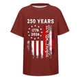 thumbnail image 3 of 250 Anniversary USA Shirt - 1776-2026 Celebration Patriotic Flag 4th Of July Loose Fit Tees Tops (Tween 10-11 Years Wine), 3 of 9