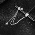 thumbnail image 5 of 925 Sterling Silver Fashion Star Cuff Earring Chain For Women Teen Girls Star Crawler Earring Wrap Earrings, 5 of 5