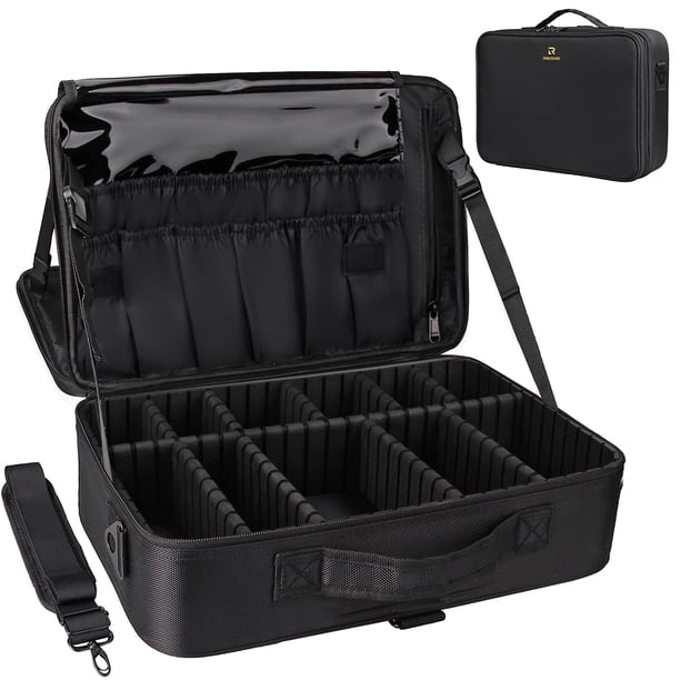 Estuche de maquillaje Relavel, grande, profesional, impermeable con correa